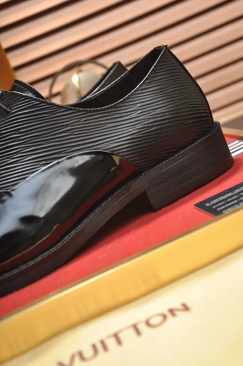 Men's shoes💰460💶【LOUIS VUITTON】(sheepskin lining) new cowhide LV formal shoes🎩🎩❗️🆘made one to one at the counter🎩original quality, imported cowhide upper➕full sheepskin lining➕original rubber outsole, {high quality visible}👣Size: 38-45 (45 custom-made)